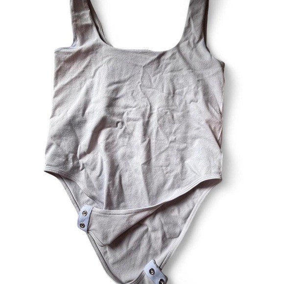 a new day Tops - A New Day White Scoop Neck Seamless Bodysuit Sleeveless Tank Cream Small